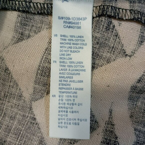 I Love H81 Blazer Large 100% Linen Womens Black & White Tribal Print Jacket - Picture 6 of 10